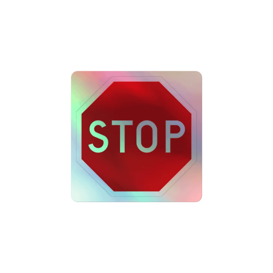 "STOP" Holographic Stop Sign Sticker product image (1)