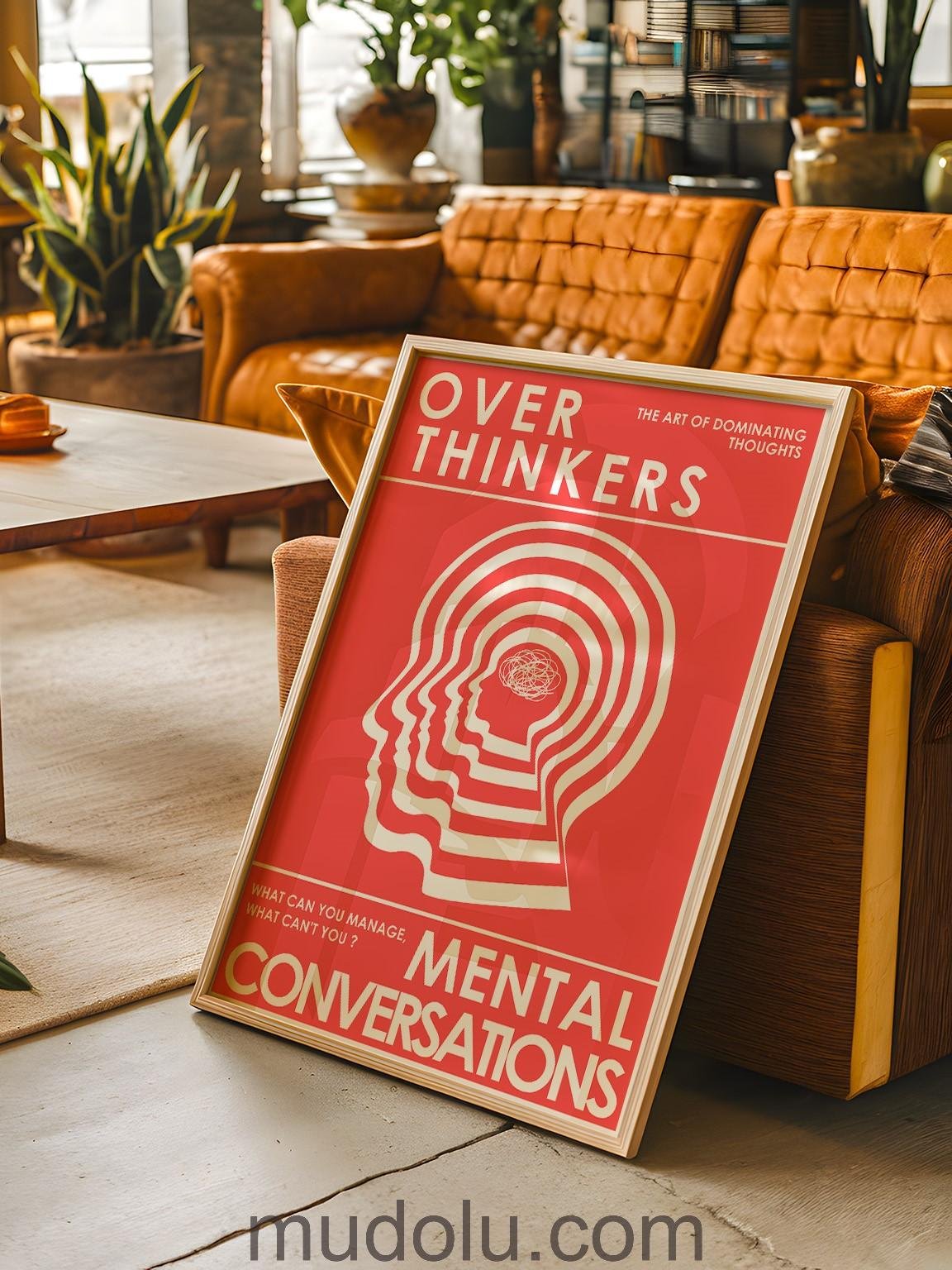 OverThinkers Wall art Poster Red White product image (5)