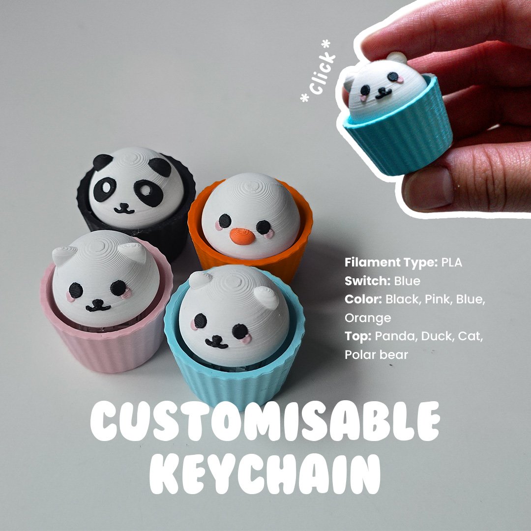 cupcake clicky keychain product image (2)