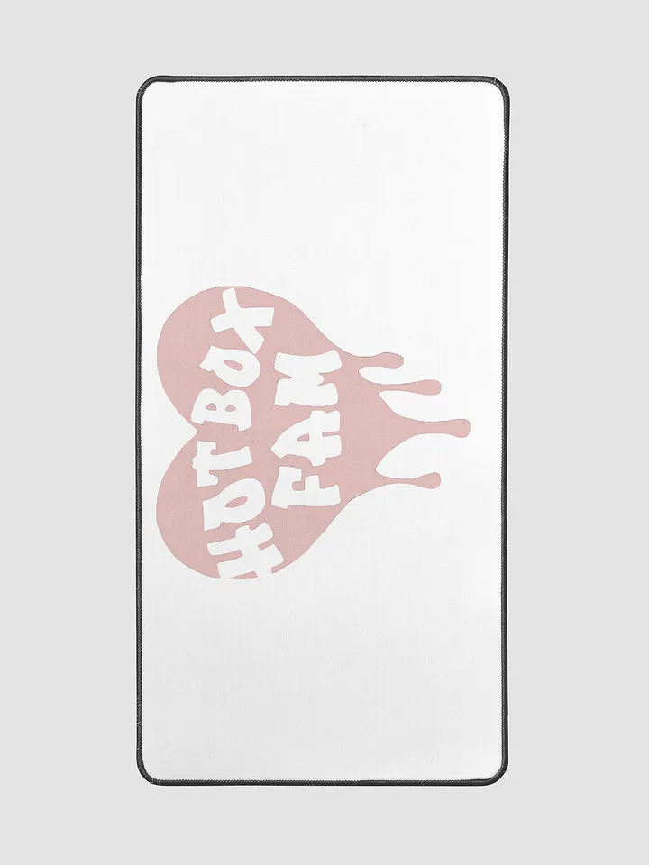 HOT BOX FAM TRANSPARENT PALE PINK HEART LOGO DESK MAT product image (2)