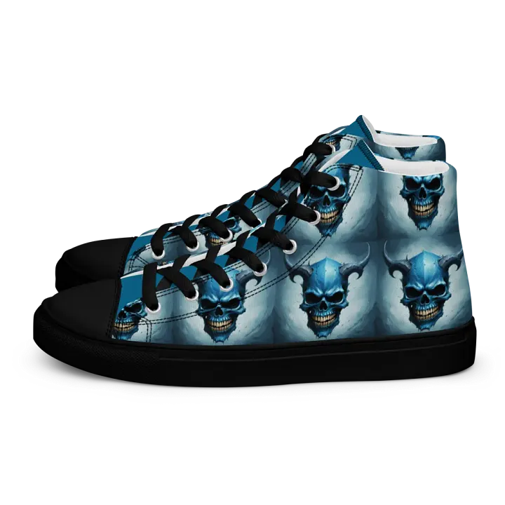 Blue Skull Grid Men's High Tops product image (1)