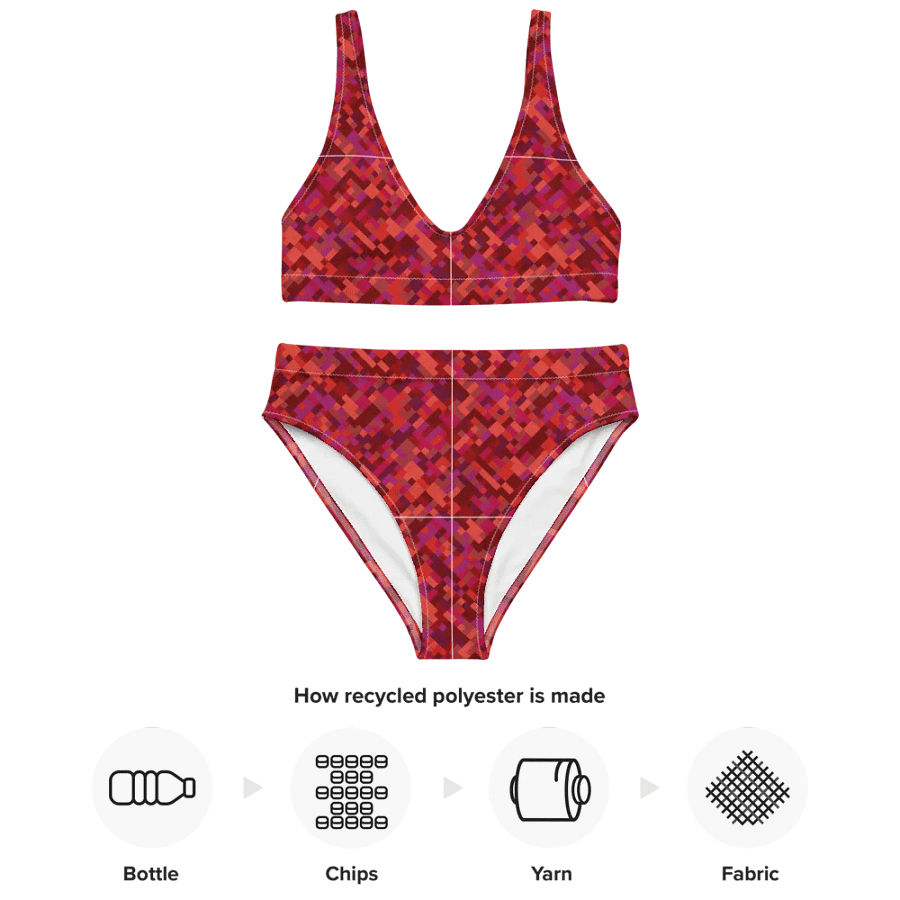 Colorful Mosaic Pattern Design High Waisted Bikini - v3 product image (4)