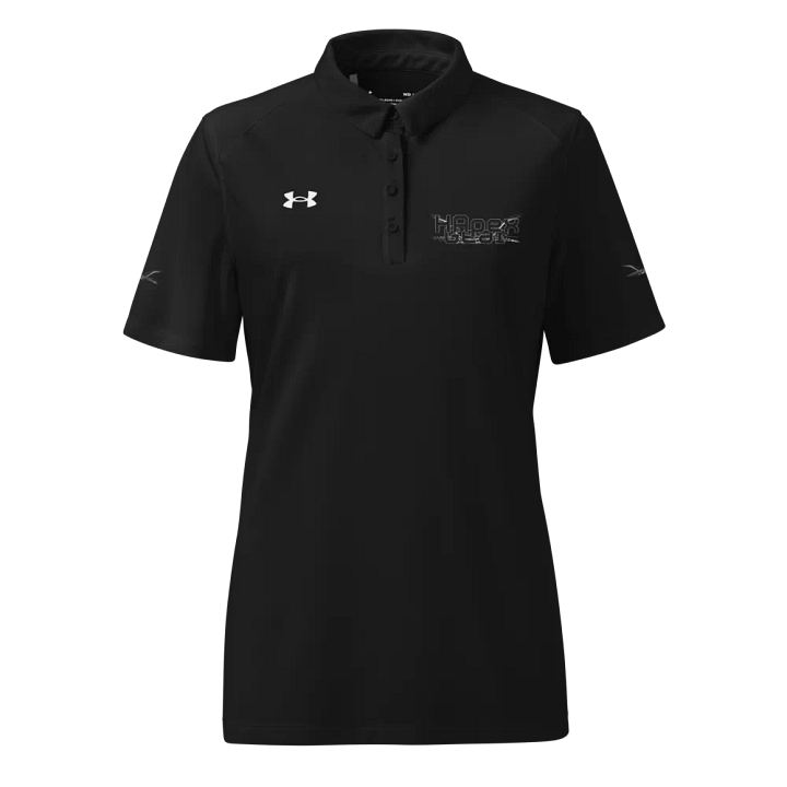 Women's Polo Shirt - Embroidered - Black HApex Gear White Logo product image (1)