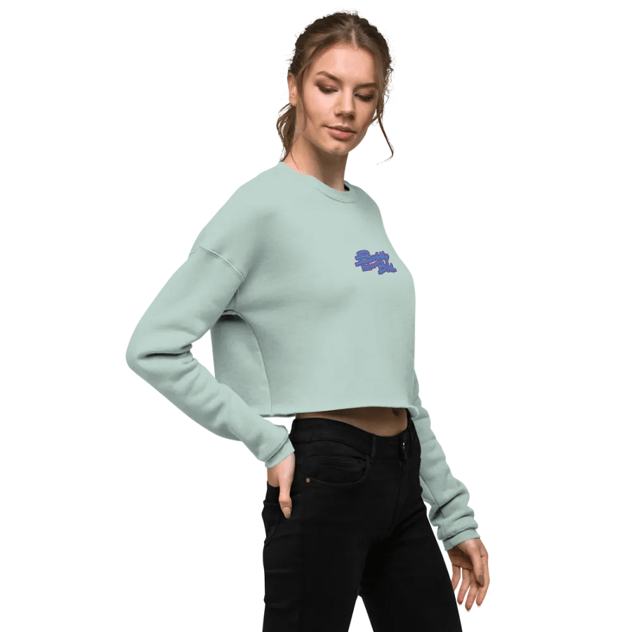 Bubbly and a B*tch (violet bubble design) embroidered fleece crop crew product image (33)