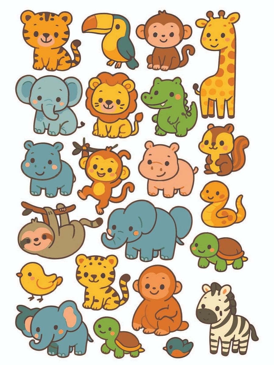 80+ Jungle Animals Vector Graphics Instant Download product image (10)