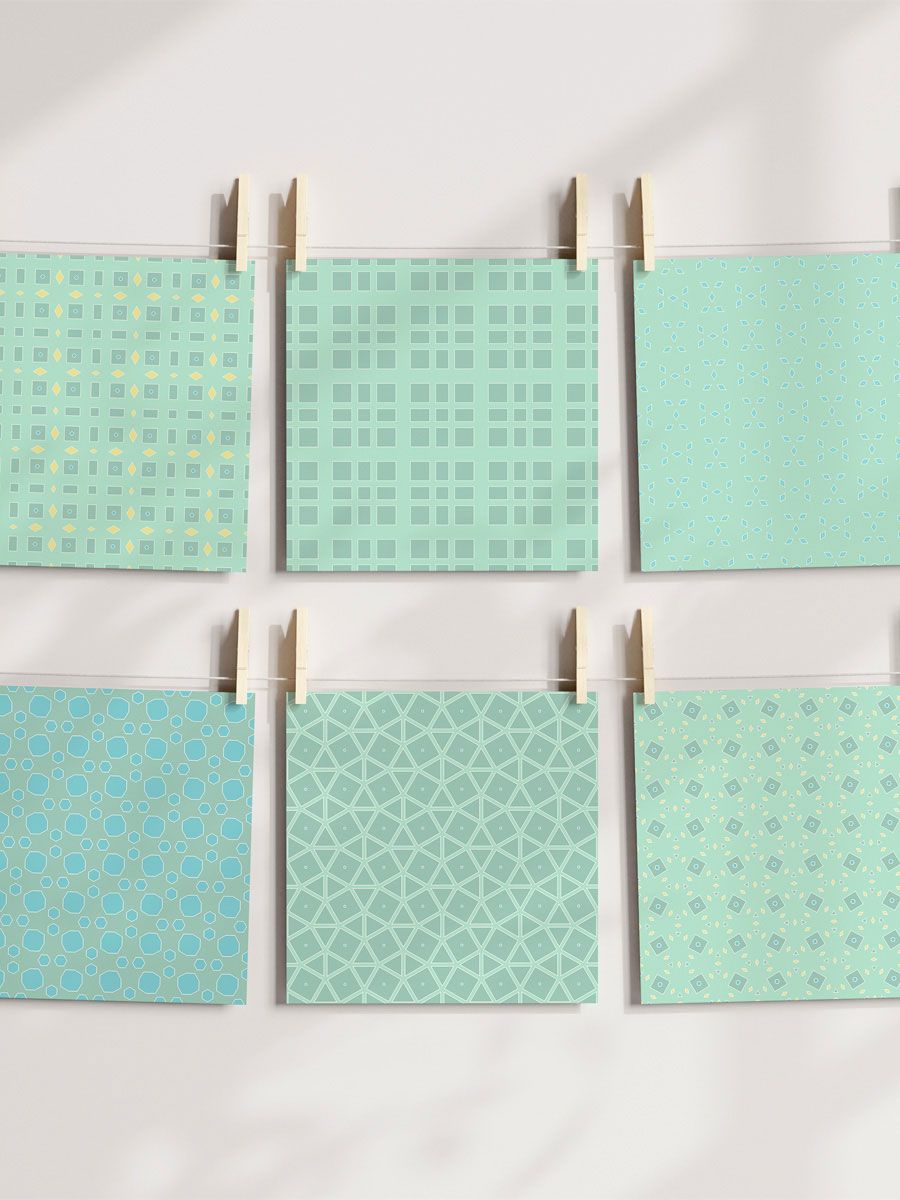 Abstract Pastels Pattern Pack 4 - Green Mix product image (3)