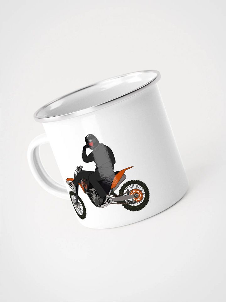 Heart-hand on Bike Enamel Mug product image (1)