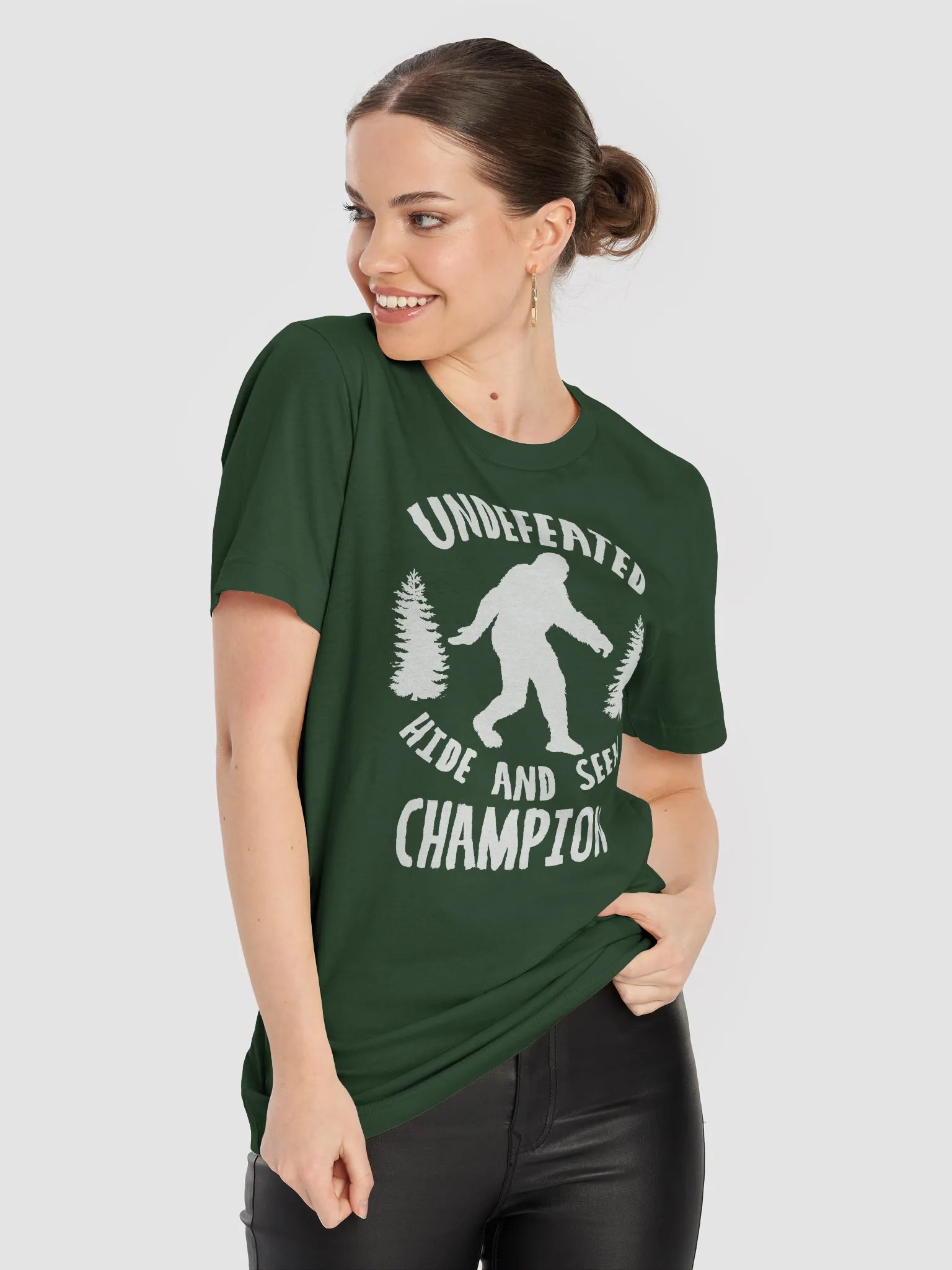 Undefeated Hide and Seek Champion Funny Bigfoot T-Shirt product image (36)