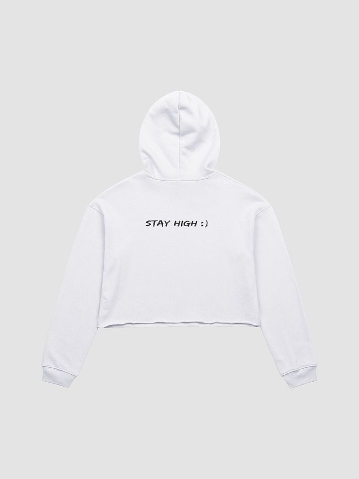 White Stay High Fleece Crop Hoodie product image (2)