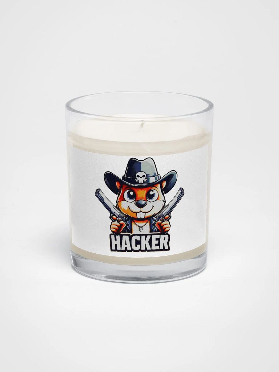 Hacker's Soy Wax Candle In A Clear Glass Jar product image (1)