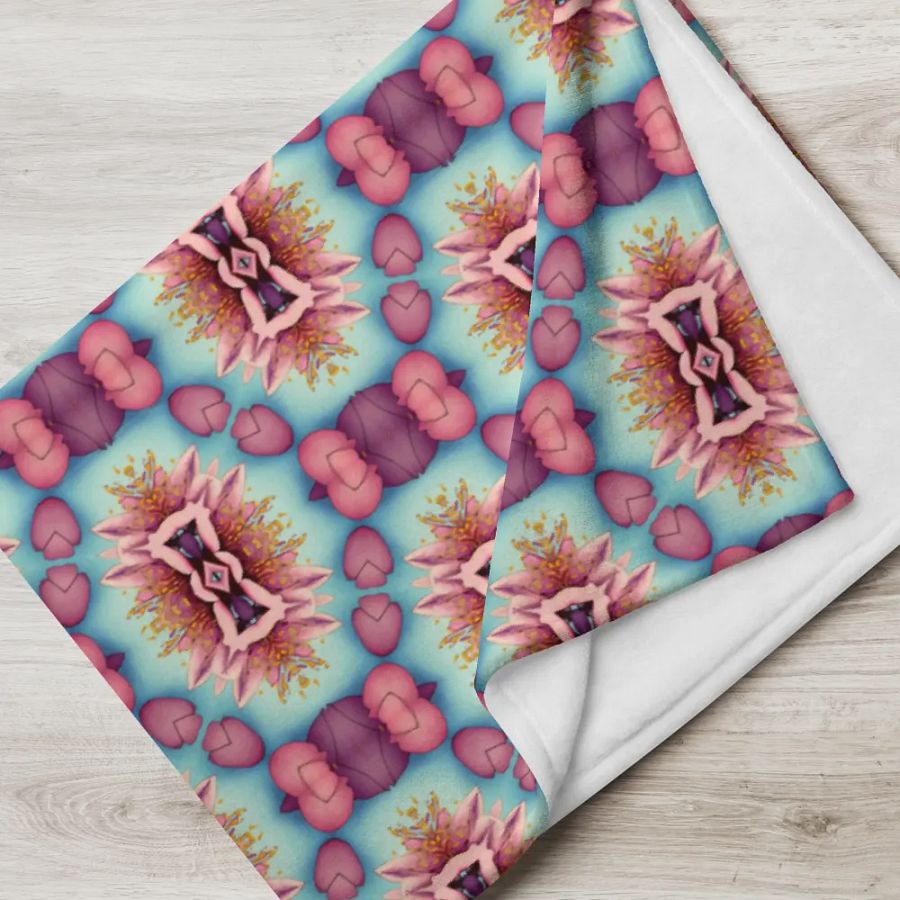 Vibrant Florals & Hearts Throw Blanket product image (6)