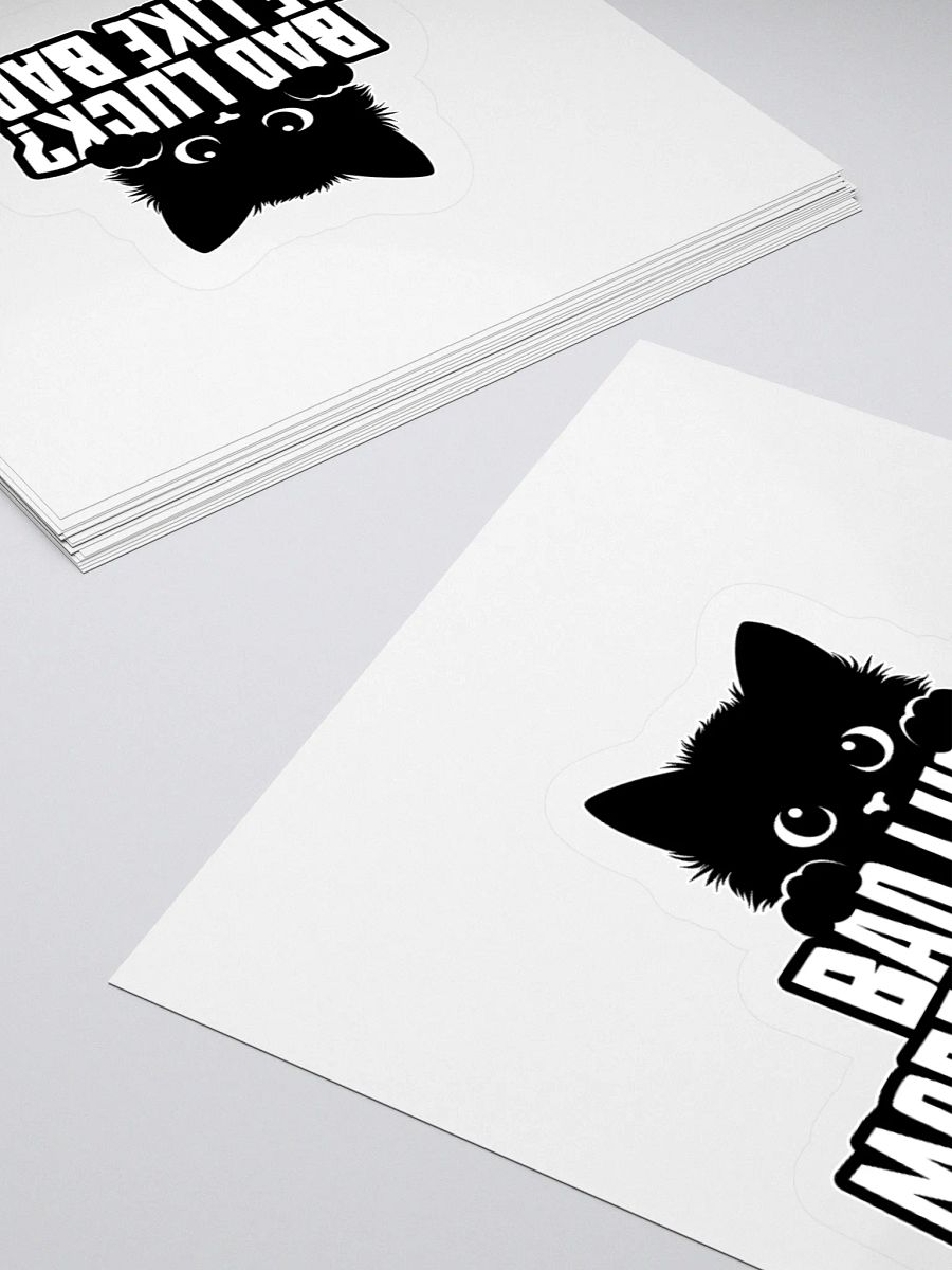 Cute Black Kitten "Badass" Funny Cat Lover Sticker product image (11)
