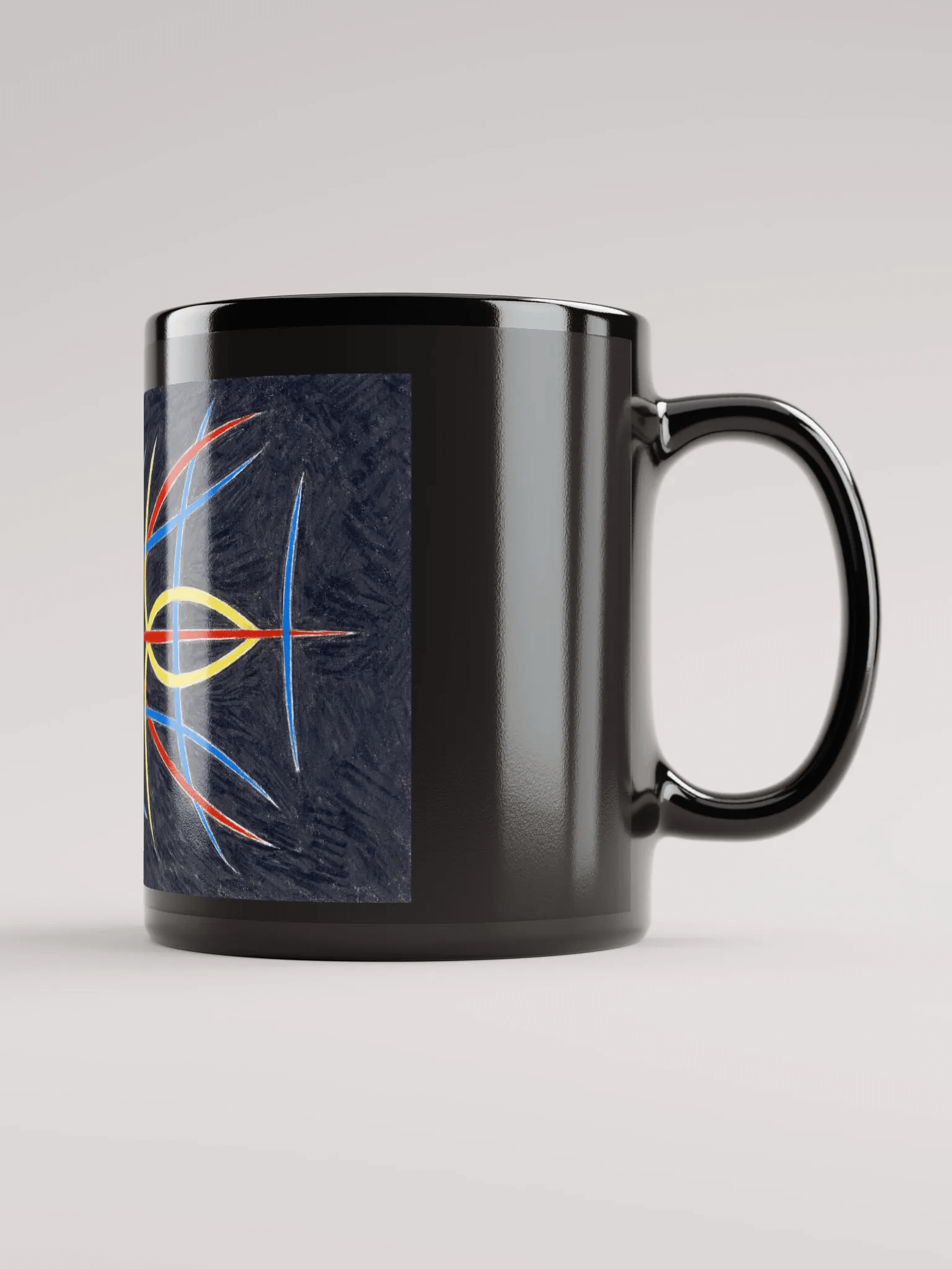Pinstripe One Black Glossy Mug product image (4)