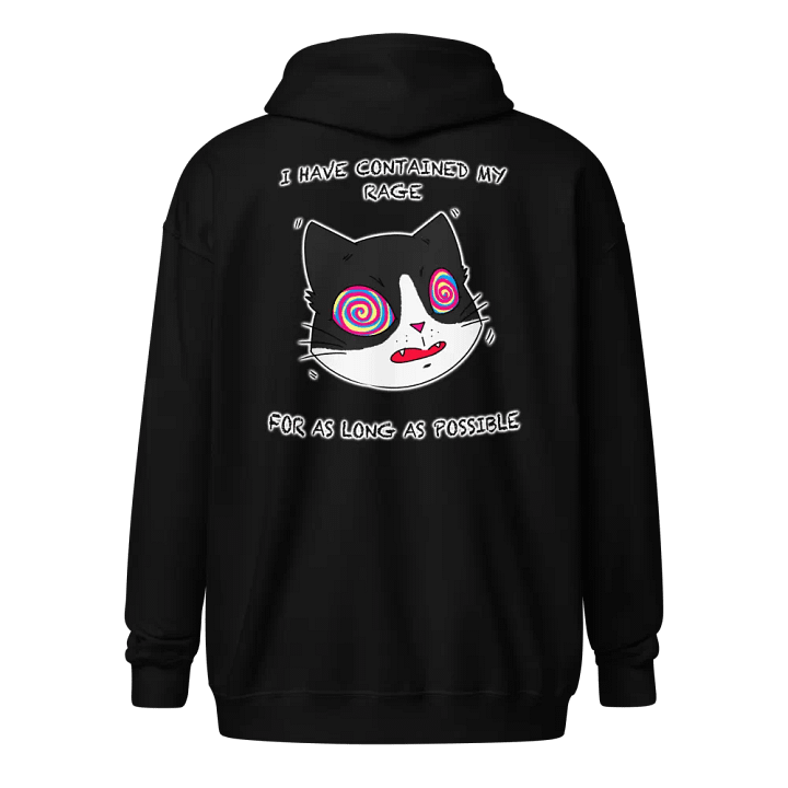 Rage Cat With Text on the Back Classic Zip Hoodie Multicolor product image (2)