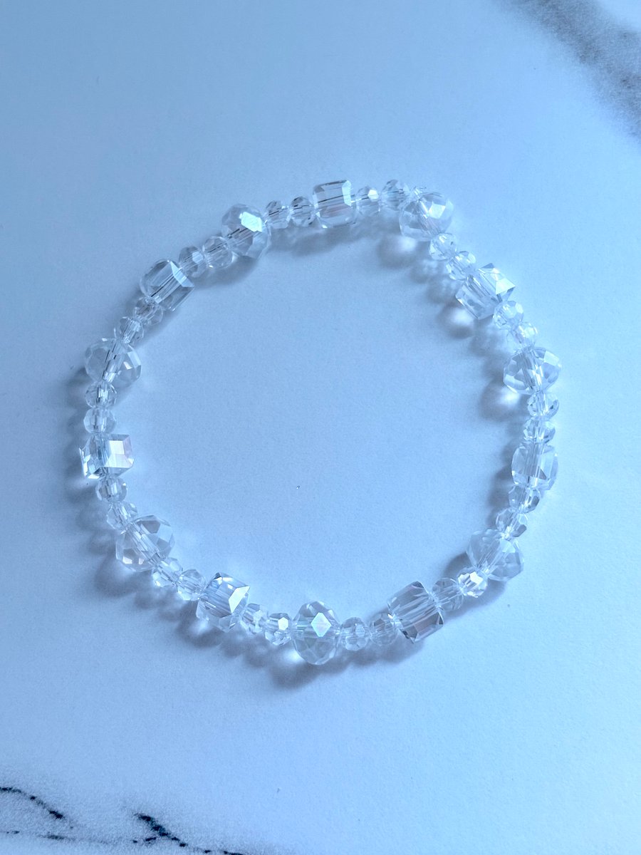 Handmade 7.5" Crystal Bead Stretch Bracelet | Coastal Charm Jewelry by Monique Faella Designs™ | MFD-00165 product image (3)