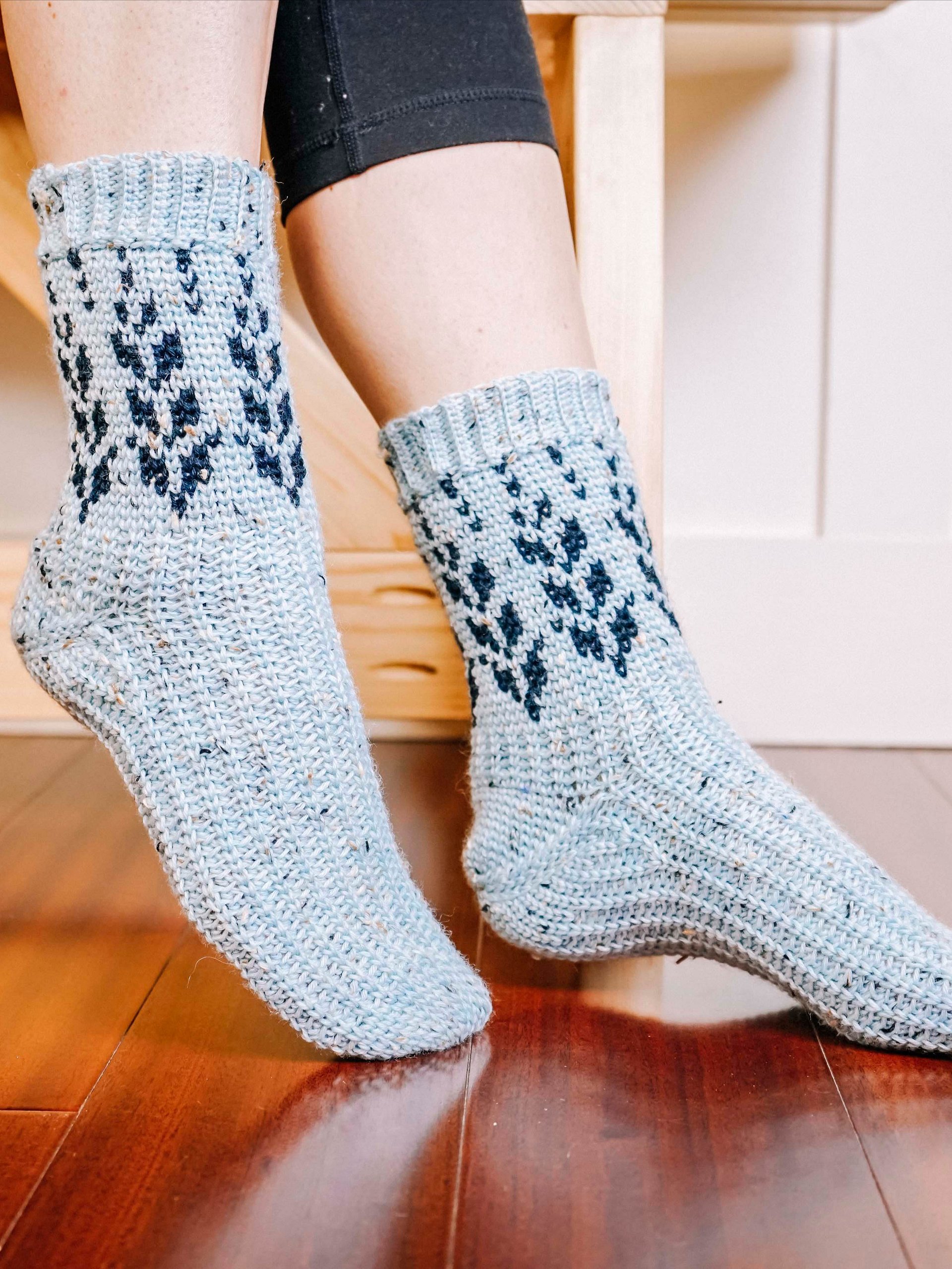 Vine Colorwork Crochet Sock Pattern Tutorial product image (5)