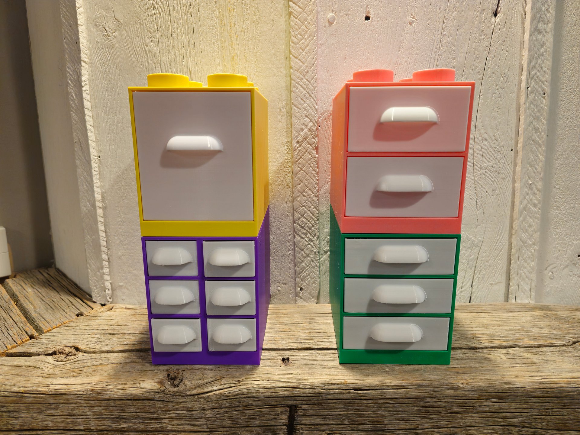 Stackable 3D Printed Organizer Drawers, Building Brick-Style Storage Bins for Toys, Crafts, Sewing or School Supplies, Decorative Organizers product image (11)