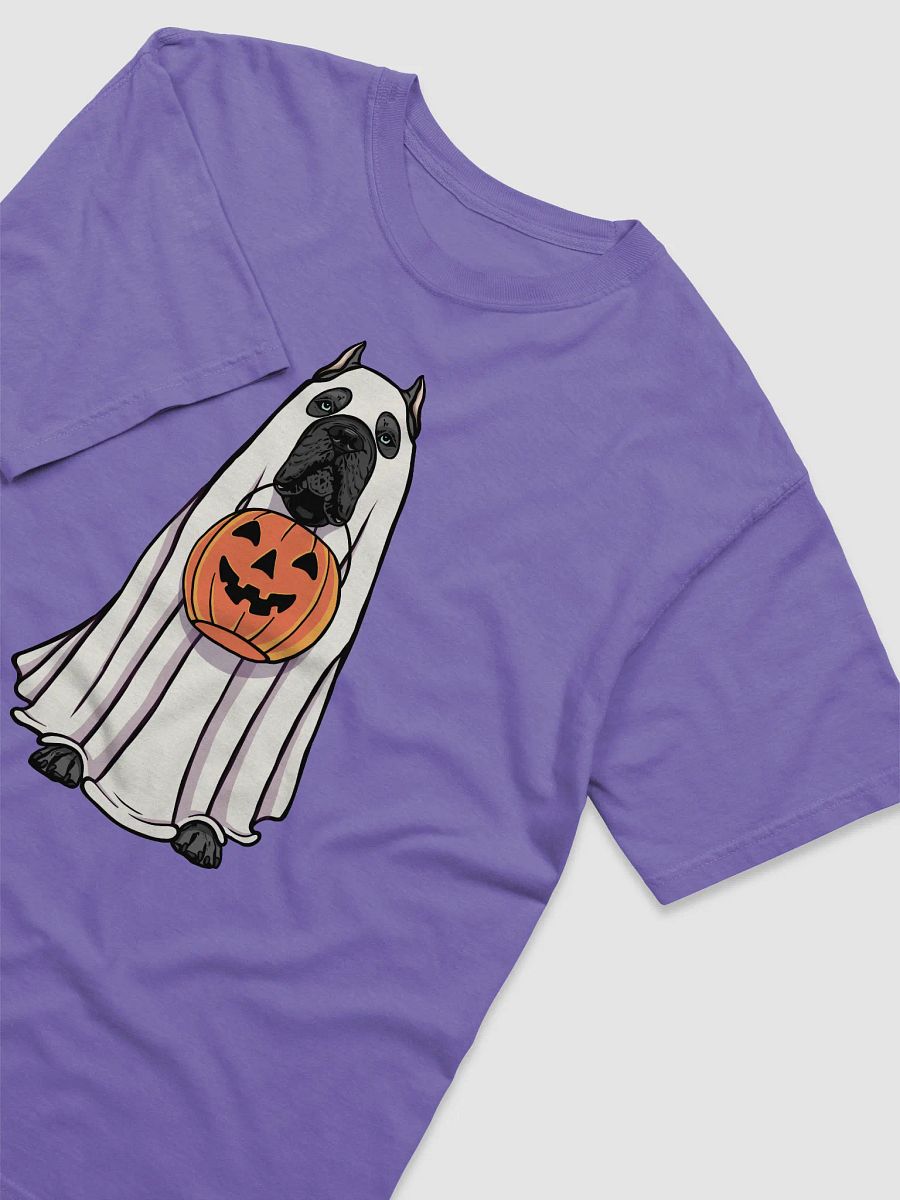 Funny Halloween Cane Corso(Blue) T-Shirt | Funny Cane Corso Wearing a Ghost Costume and Holding a Pumpkin Basket product image (29)