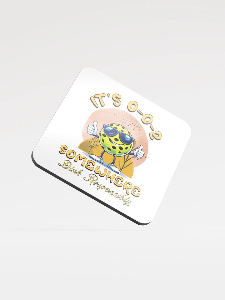 Its 002 Somewhere Pickleball Funky Sunshine Cork Coaster product image (2)
