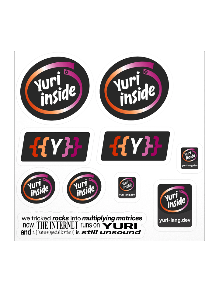 "Yuri Inside" Sticker Sheet product image (1)