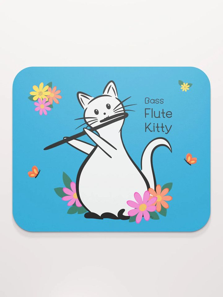 Flute Kitty Mouse Pad - Bass Flute product image (1)