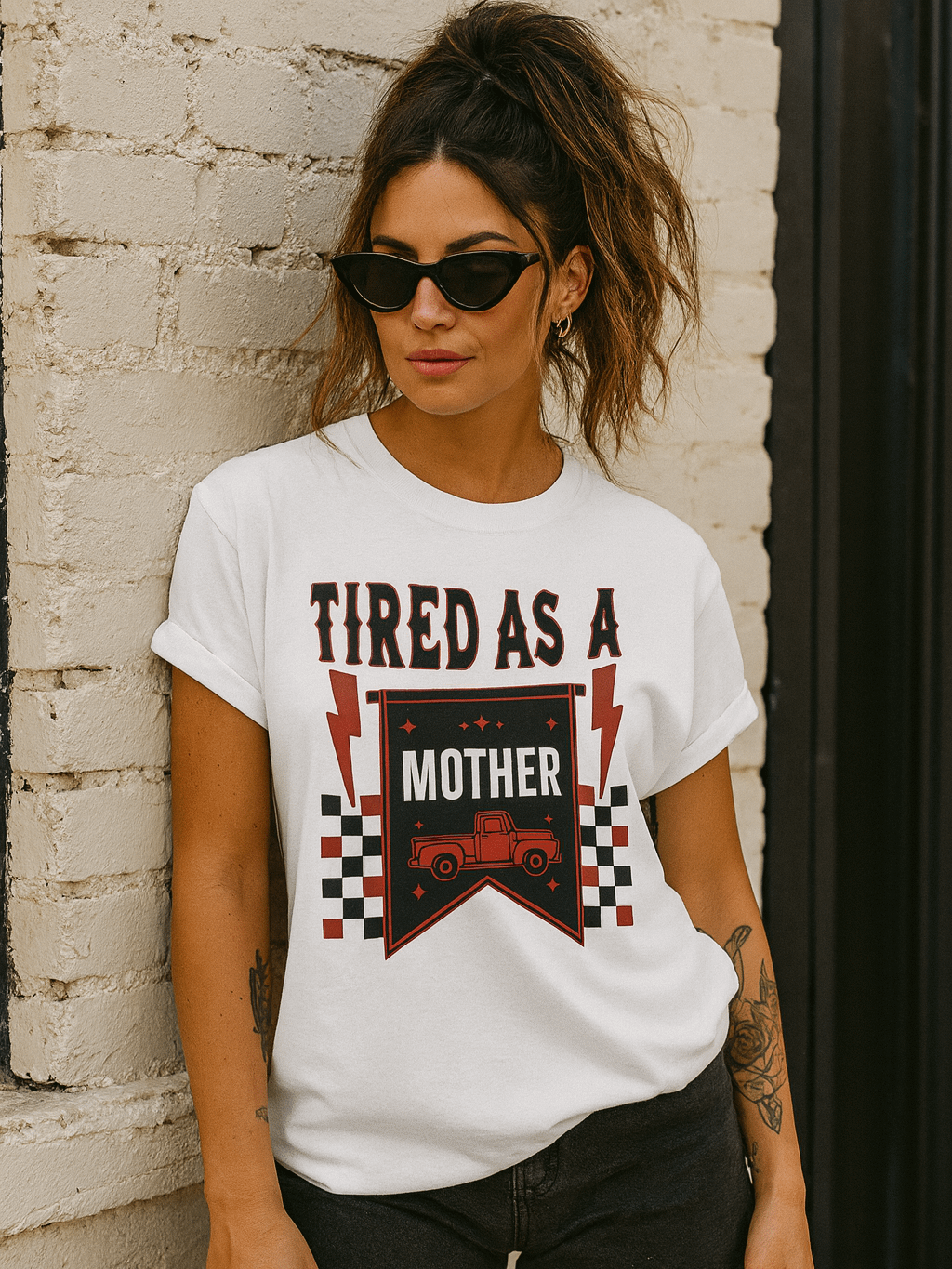 TIRED AS A MOTHER Graphic Tee — For the Moms Who Do It All (and still look badass) product image (1)