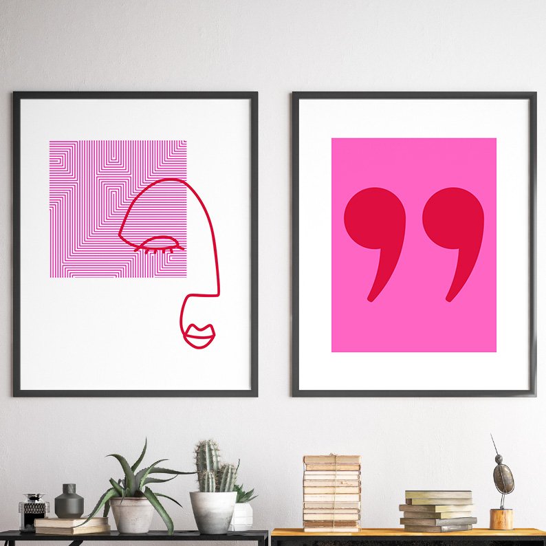 LOVE Pink Preppy Gallery Wall Set of 8 DIGITAL Prints product image (4)