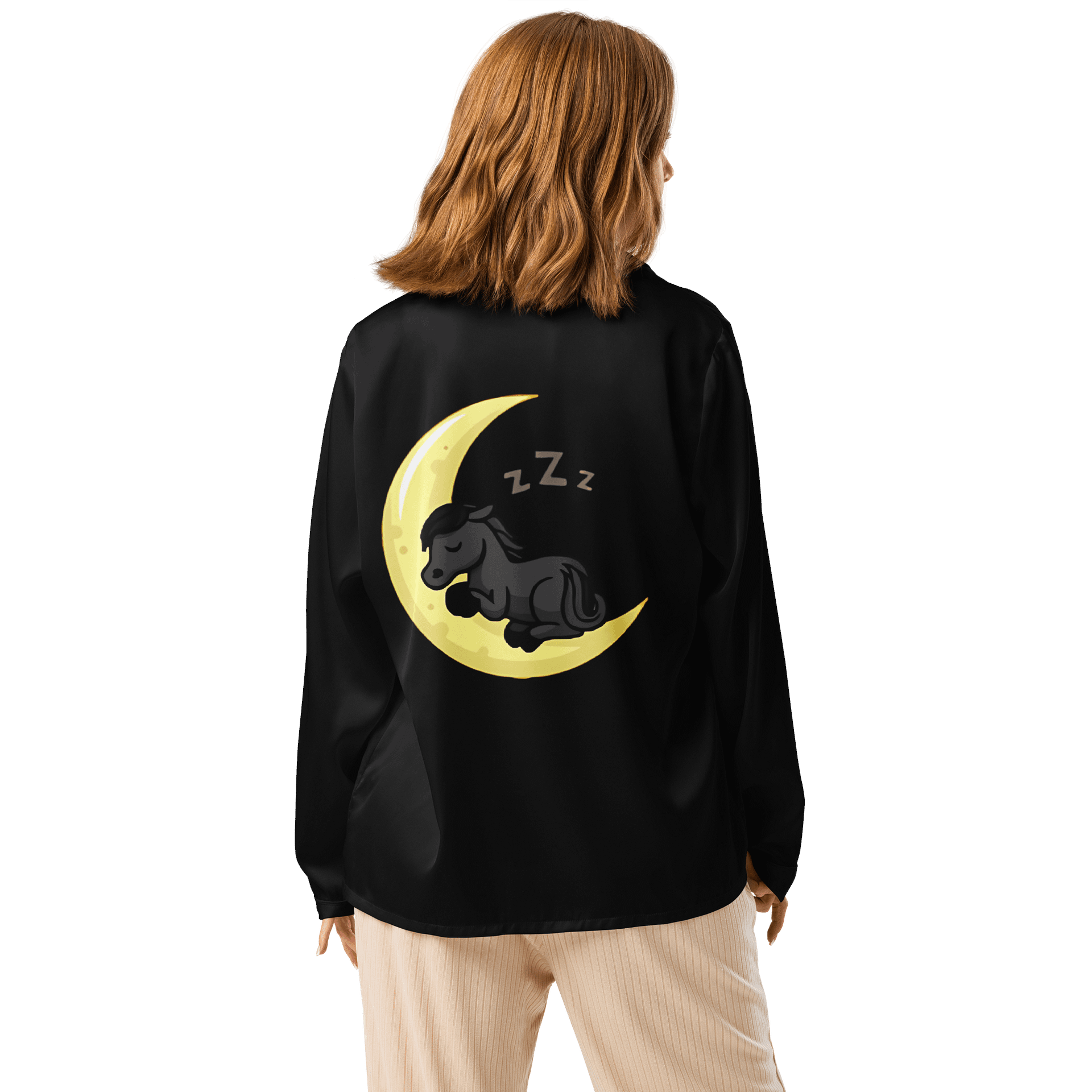 Sleepy Moon All-Over Print Women's Long Sleeve Pajama Top product image (3)