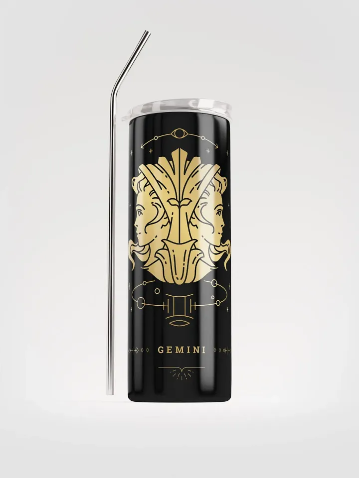 Celestial Gold Gemini Zodiac Stainless Steel Tumbler - Sip in Celestial Style product image (1)