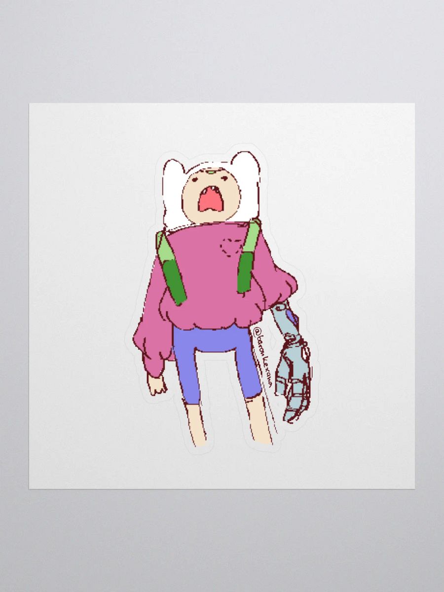 Adventure Time Finn the Human Pink Sweater Gauntlet of the Hero Sticker product image (1)