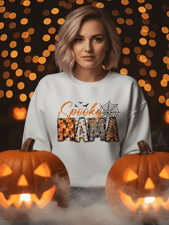 Women's Organic Ribbed Neck T-Shirt Spooky MAMA Graphic product image (1)