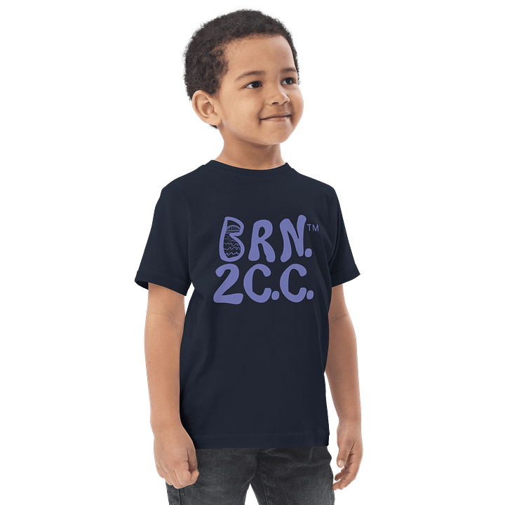 BRN.2C.C.™/BOURNE to Cape Cod™ | DTG Vintage Print | Toddler T-Shirt | Coastal Jersey Tee for Littles | Slate Blue Logos product image (2)