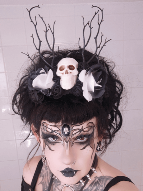 Gothic Headpiece (Skull & Roses) product image (1)
