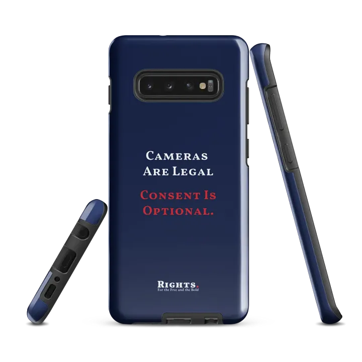 Cameras Are Legal Consent Is Optional. Samsung® Tough Case in Blue product image (2)