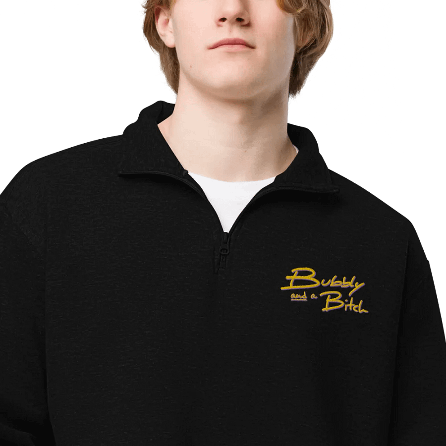 Bubbly and a B*tch (tulip shadow design) embroidered quarter zip product image (5)