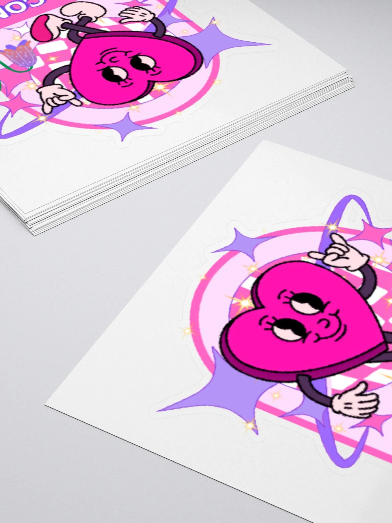 Welcome to C*stc* I Love You! Psychedelic Heart Kiss Cut Stickers product image (12)