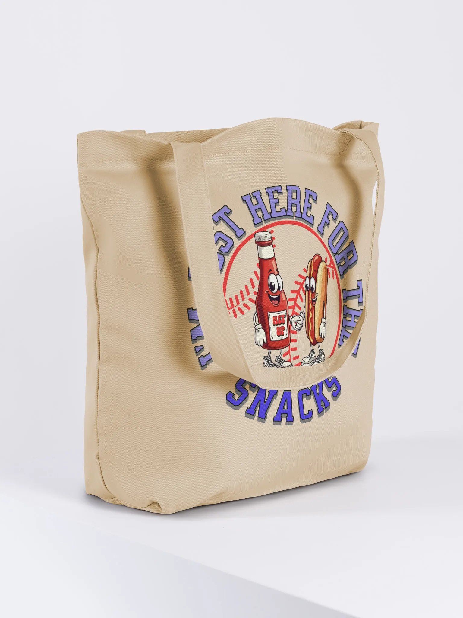 Im Just Here For The Snacks Baseball Lovers Eco-Friendly Tote Bag product image (4)