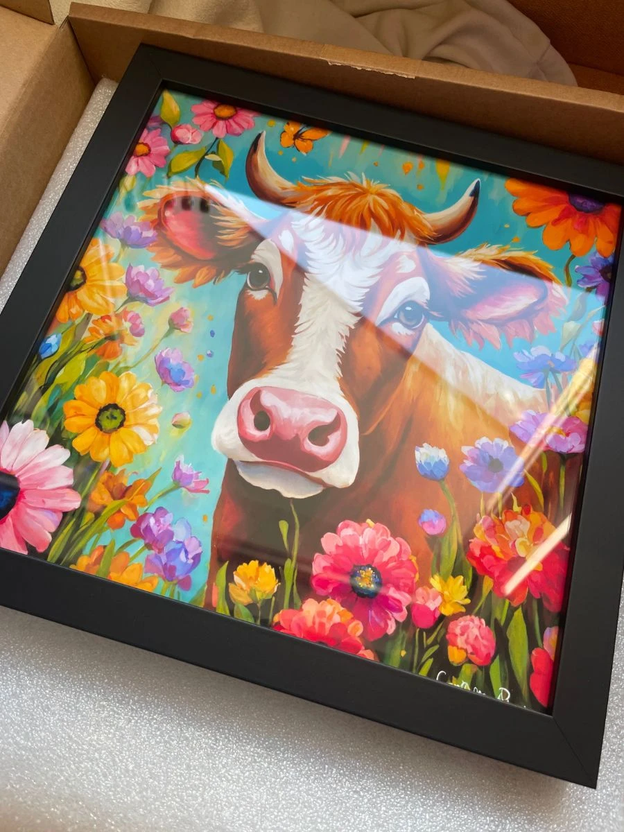 Spring Cow Painting Framed Art Print product image (4)
