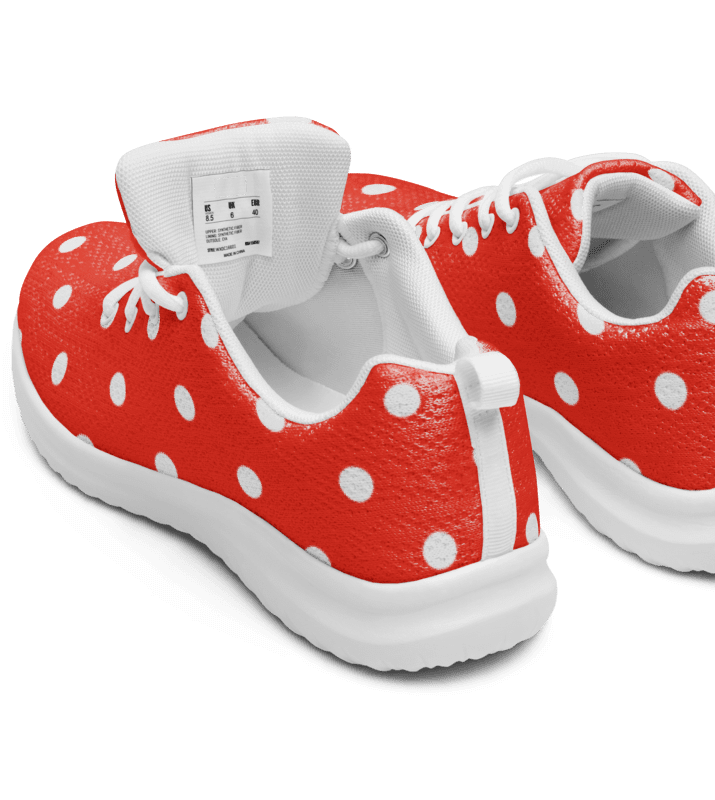 White Polka Dots on Red Men's Athletic Shoes product image (5)