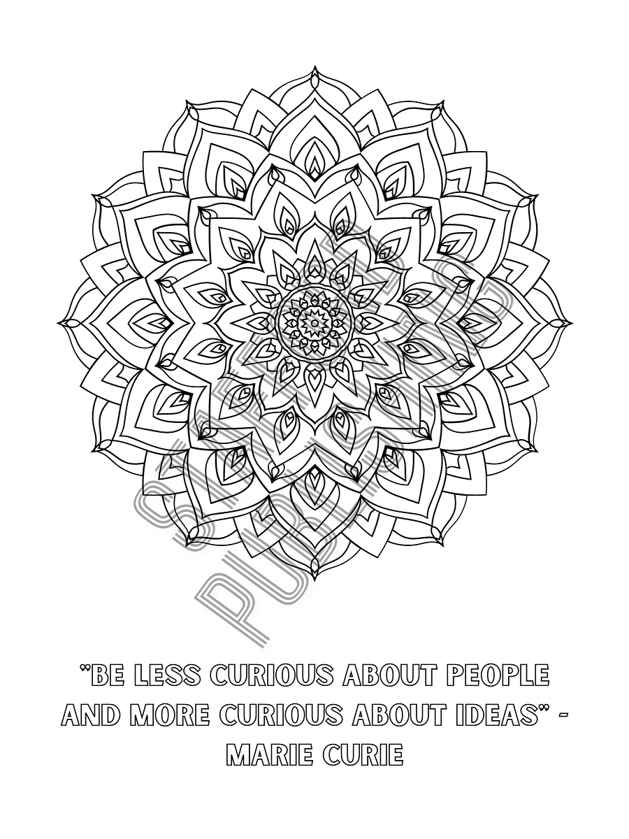 Mandala Coloring Book with Famous Quotations Printable Version Free Sample Pages product image (3)