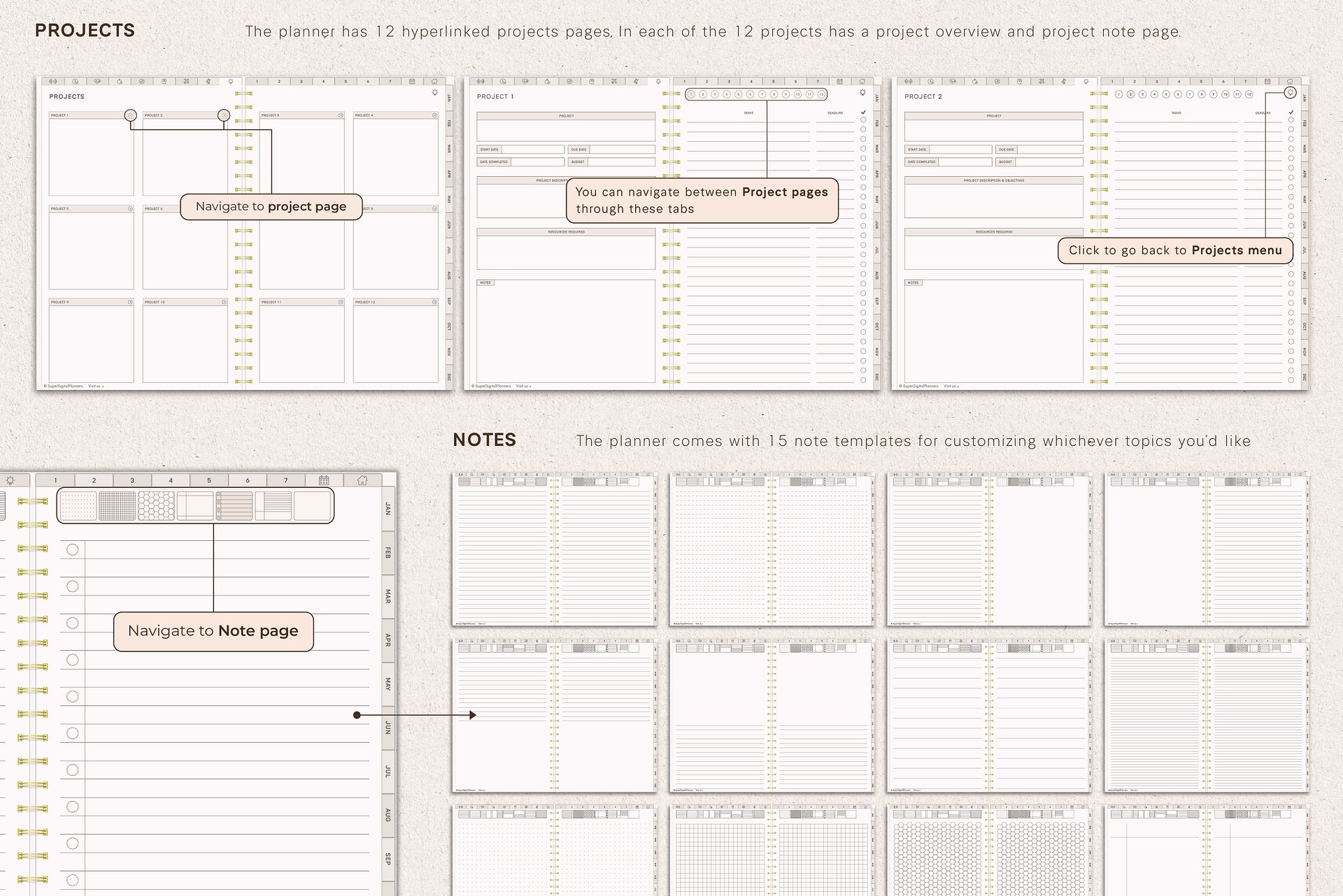 All-in-One 2025 Business Planner | Goodnotes Digital Planner | iPad Daily Journal for Weekly, Monthly, & Yearly Planning | Digital Calendar product image (5)