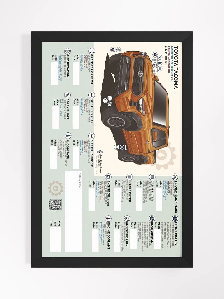 4TH GEN MAINTENANCE TRACKER V1.0 - Solar (FRAMED) product image (2)