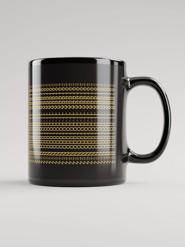 Mugs Noirs Codés Doré