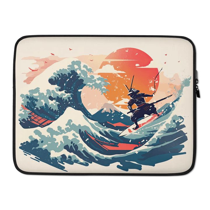 Samurai Wave Surfer Laptop Sleeve product image (2)