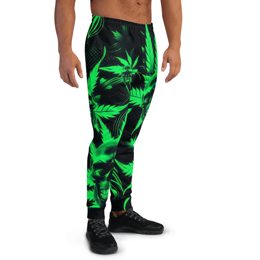 Glowing Green Skulls Men's Joggers product image (3)