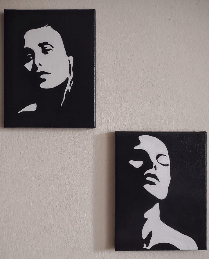 Black and White Negative Contrast Portraits on Canvas product image (1)