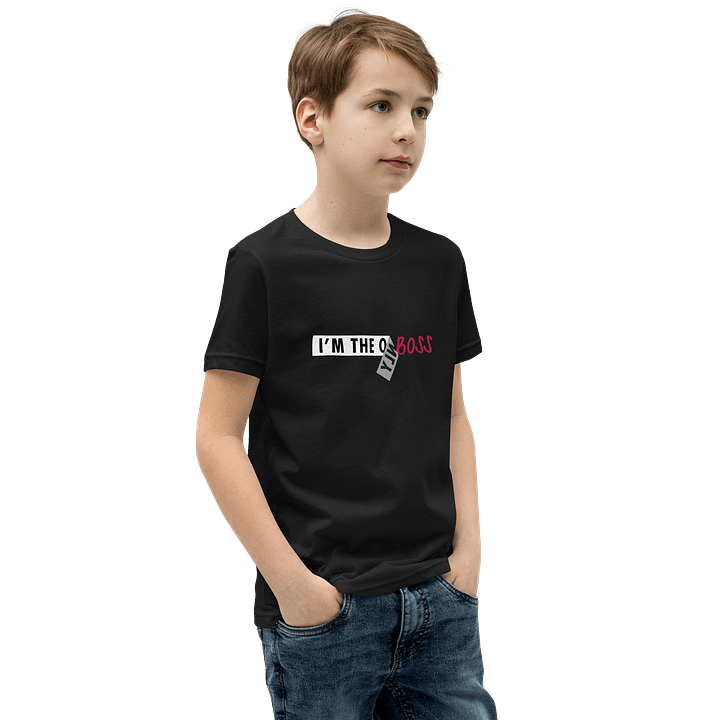Kids Youth Short Sleeve T-Shirt Only Boss Lettering product image (2)