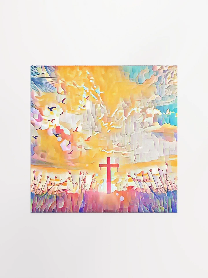 Christian Cross In A Field Of Flowers Art Print product image (2)