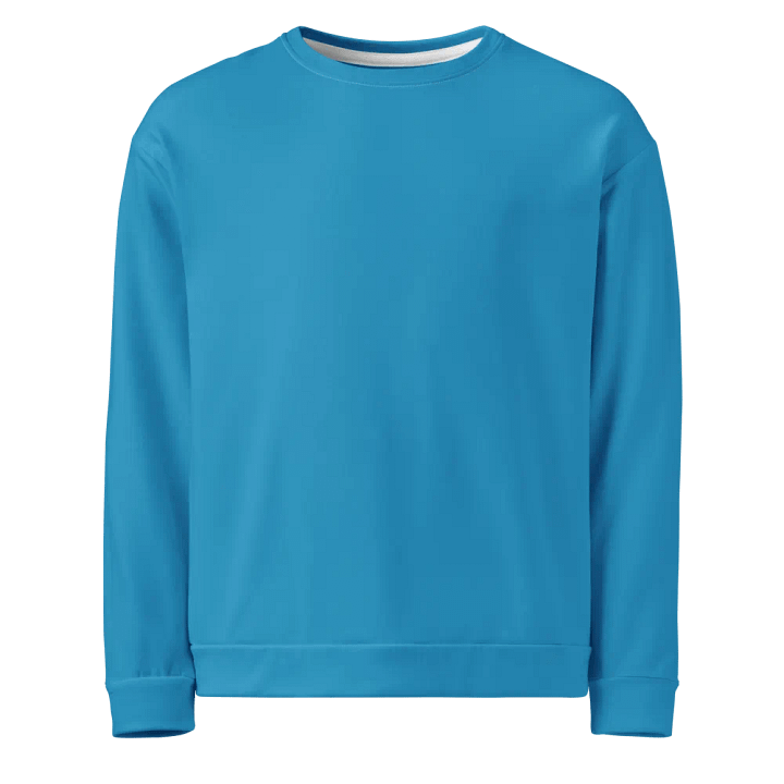 Plain Medium Blue Light Summer Unisex Recycled Polyester Heavyweight Premium Sweatshirt by Treasure Pie product image (1)