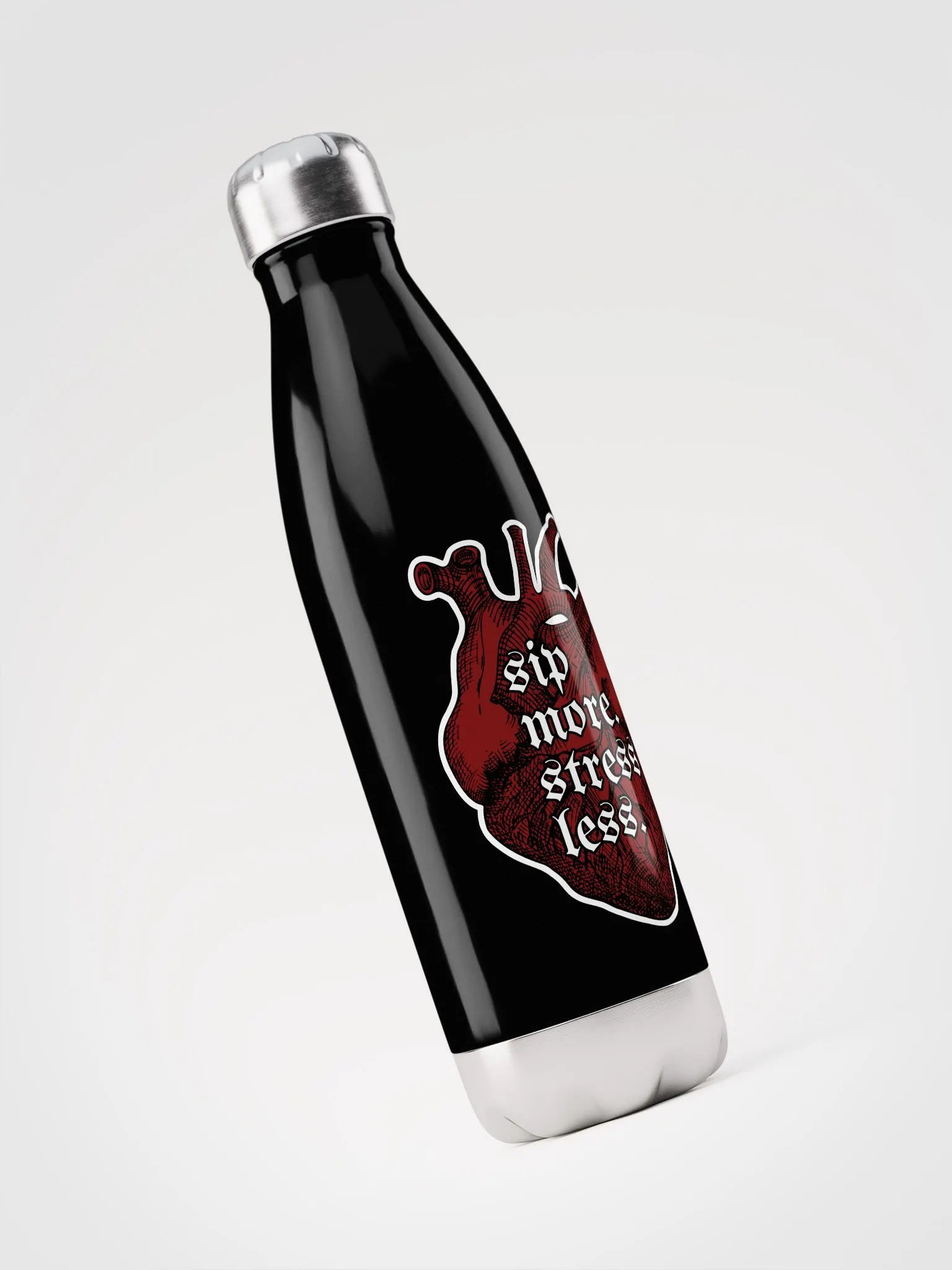 Sip More, Stress Less Anatomical Heart 17oz Water Bottle product image (3)